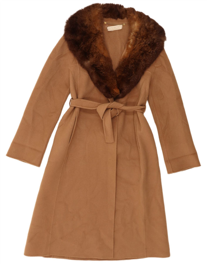 Pardesiu vintage pentru femei UK 6 XS maro