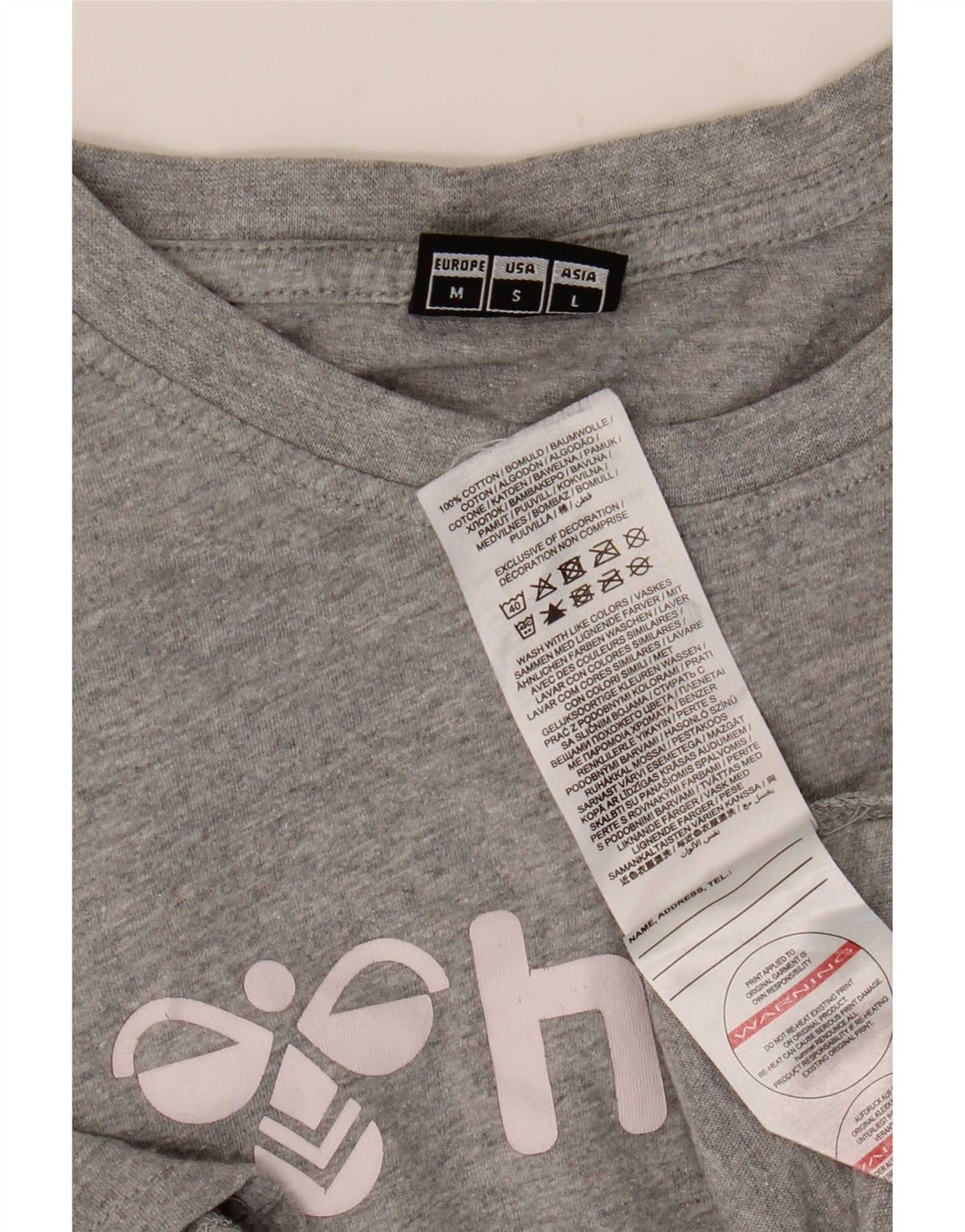 Tricou grafic pentru bărbați Hummel Top din bumbac cu pete gri mediu
