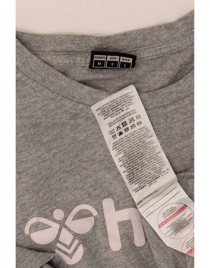 Tricou grafic pentru bărbați Hummel Top din bumbac cu pete gri mediu