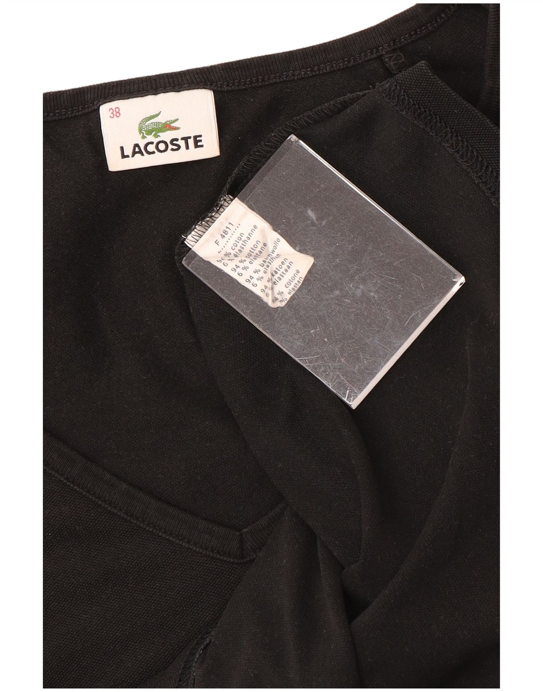 Tricou pentru femei LACOSTE Top Marimea 38 Bumbac Negru Mediu