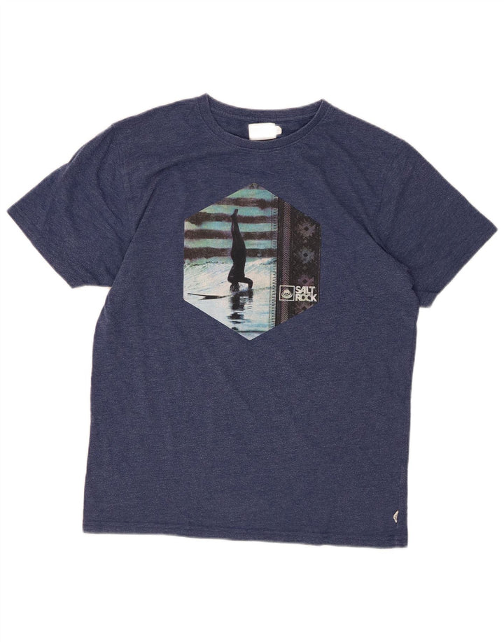 Tricou grafic SALTROCK pentru bărbați Top mic din bumbac bleumarin