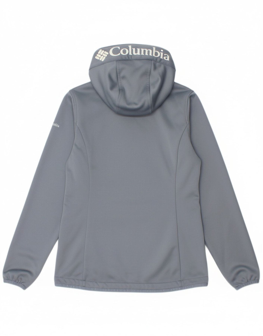 COLUMBIA Womens Graphic Zip Hoodie Sweater UK 10 Small Grey Polyester