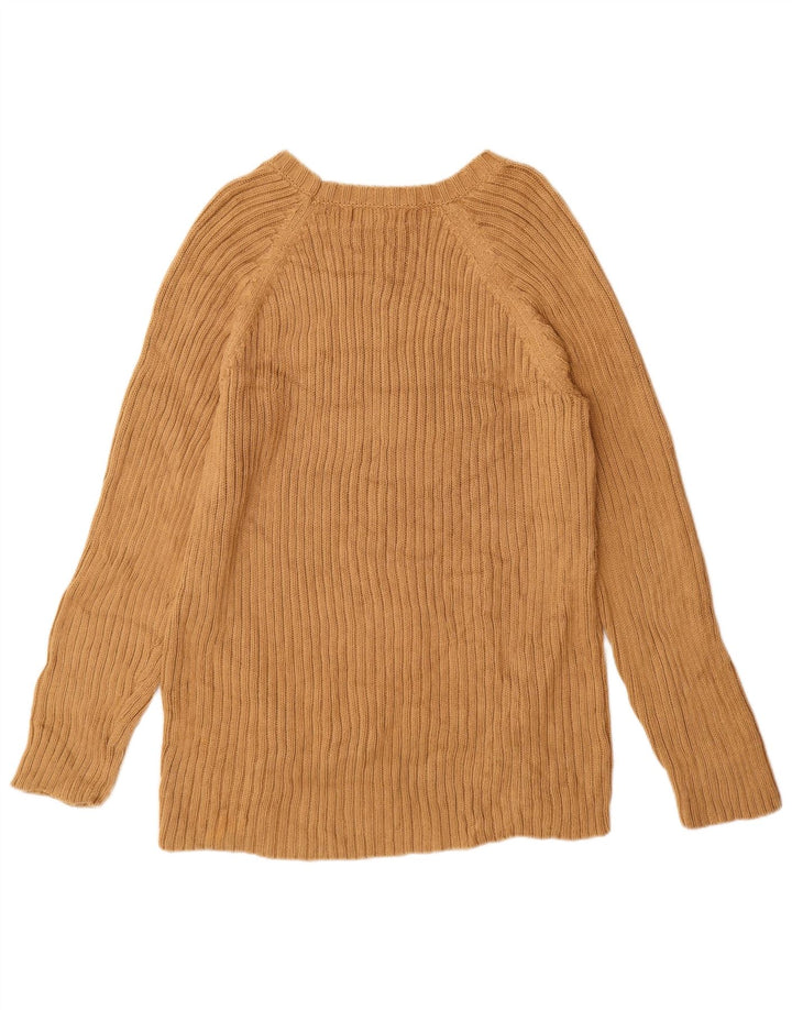 MICHAEL KORS Pulover pentru femeie cu paragate cu gât de barca, UK 18 XL, bej