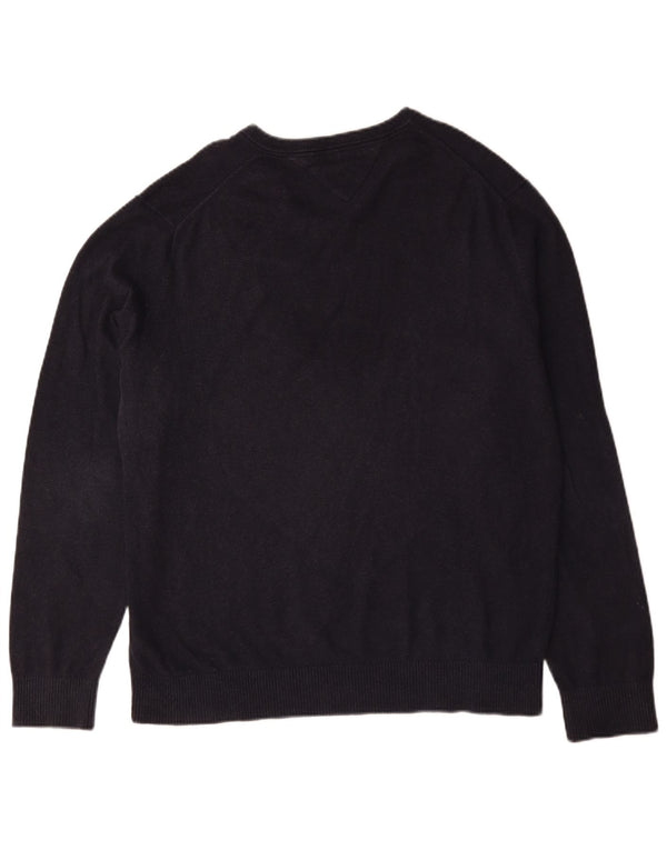 Pulover pentru bărbați Tommy Hilfiger, cu decolteu în V, XL, bumbac bleumarin