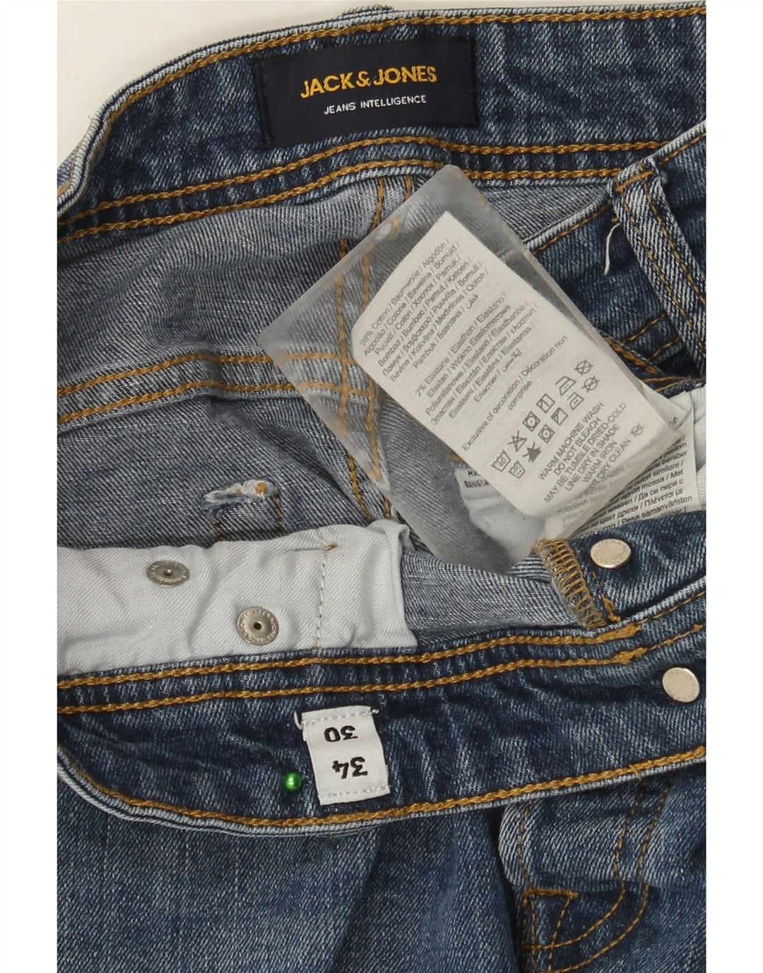 JACK & JONES Blugi slim pentru bărbați W34 L30 Bumbac albastru
