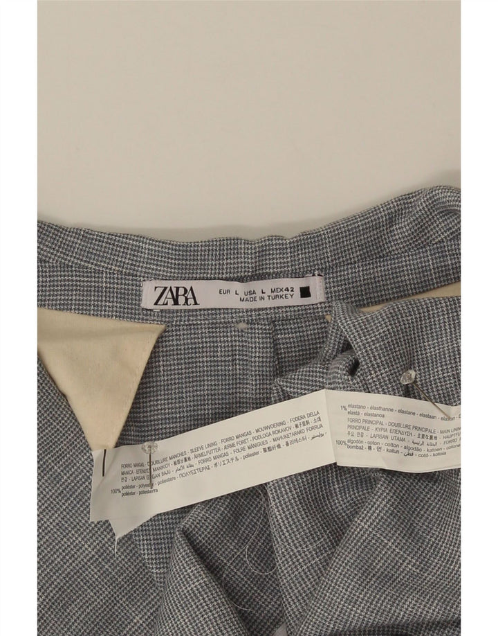 Jachetă blazer pentru bărbați Zara, cu 2 nasturi, UK 40, mare, gri, poliester cu picioare de găină