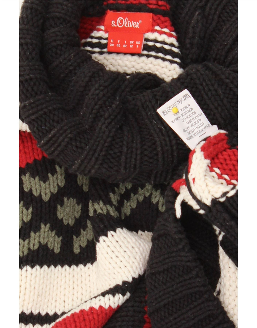 S.OLIVER Womens Roll Neck Jumper Sweater UK 12 Medium Multicoloured Vintage S.Oliver and Second-Hand S.Oliver from Messina Hembry 
