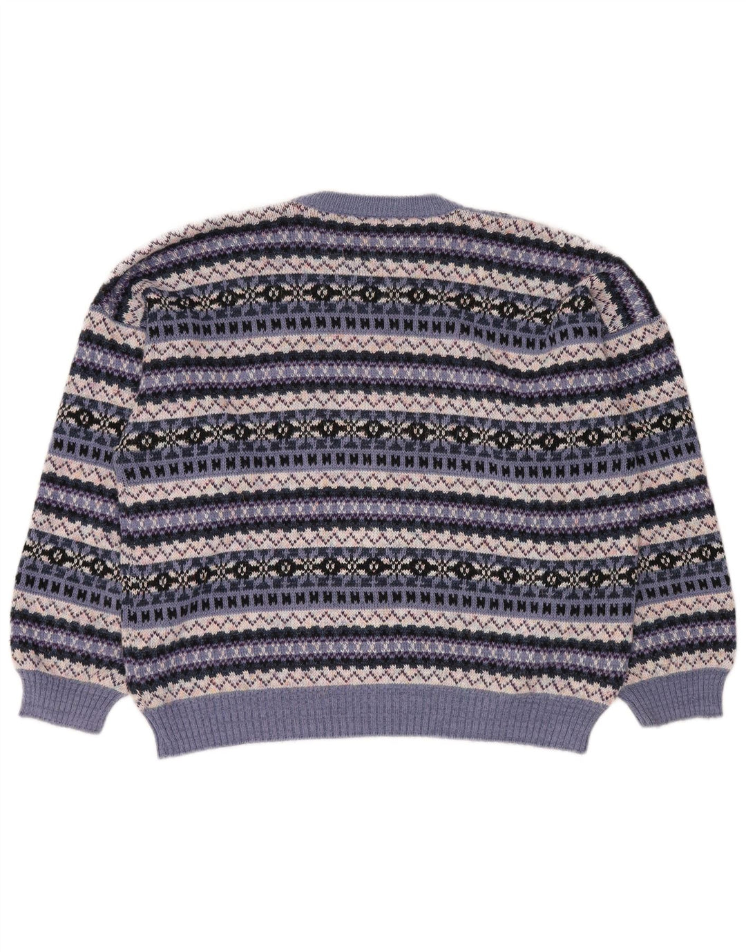 Pulover vintage pentru femei cu decolteu triplu UK 18 XL, multicolor, Fair Isle