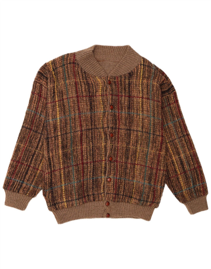Pulover Cardigan Vintage pentru bărbați, mare, maro, acrilic