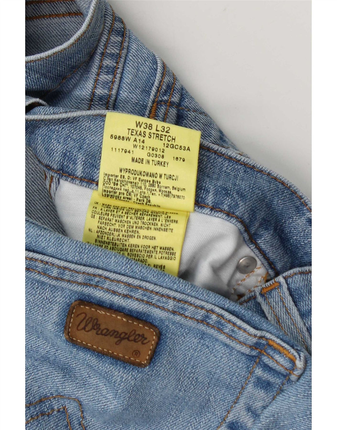 Blugi drepti Wrangler pentru bărbați Texas Stretch W38 L32 Bumbac albastru