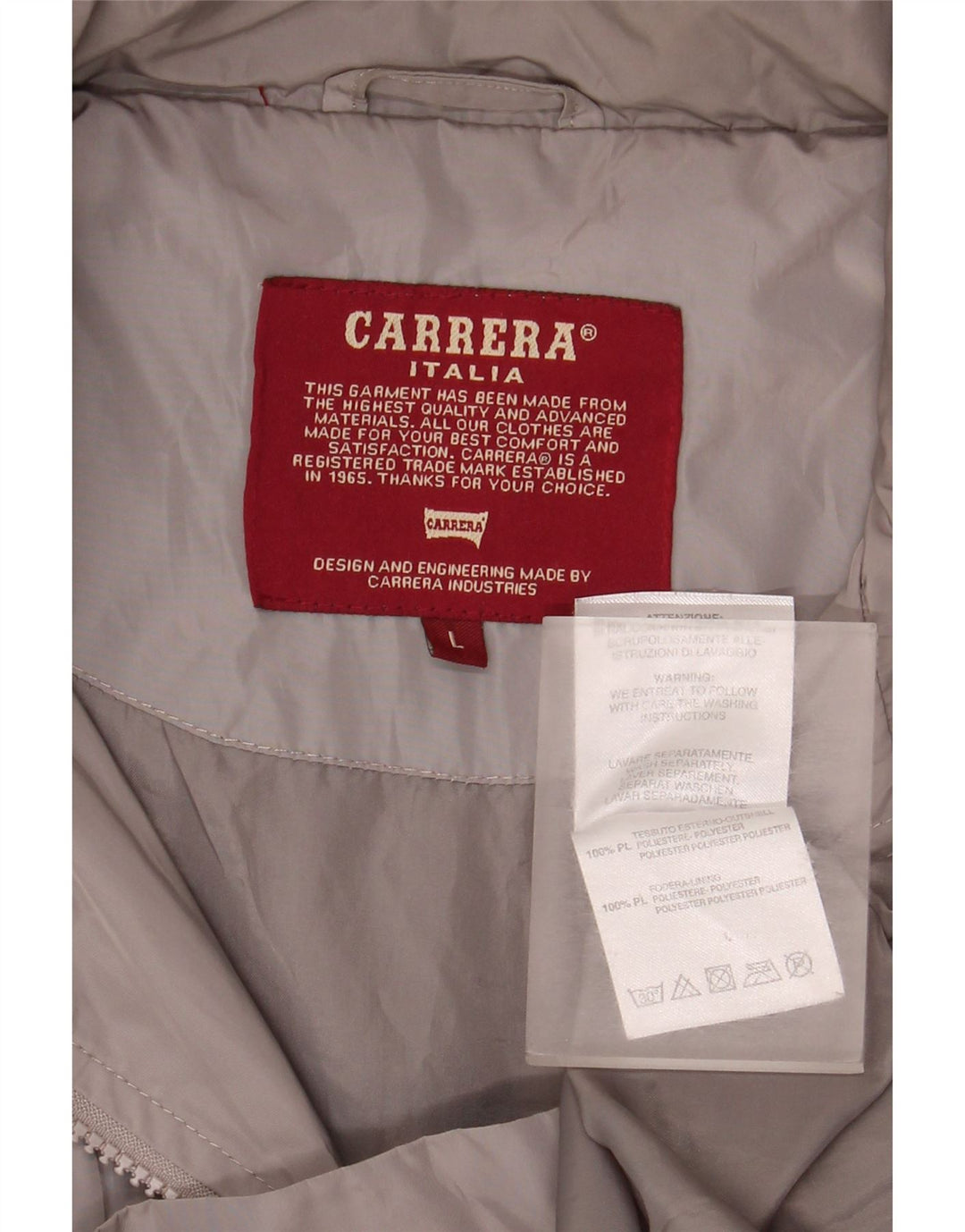 CARRERA Jachetă pentru bărbați, cu glugă, cu glugă, 40 UK, mare, gri, poliester