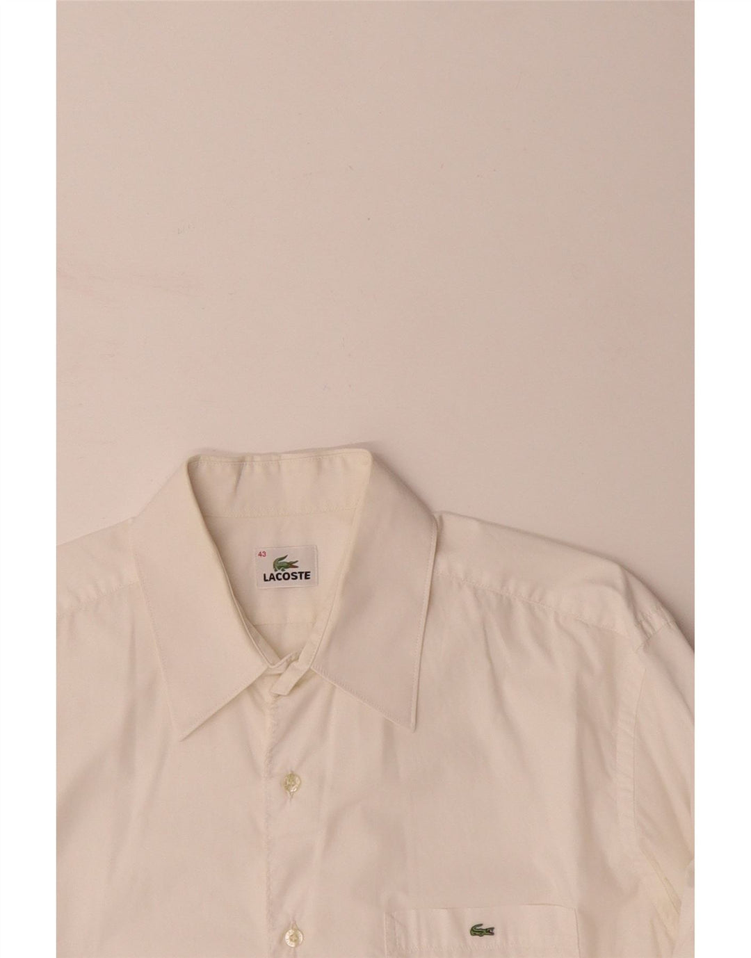 LACOSTE Mens Shirt Size 43 Large White