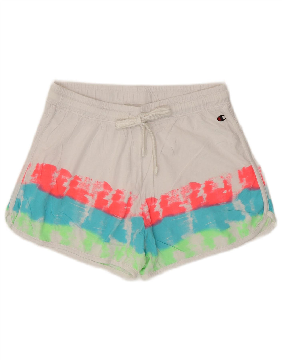 Pantaloni scurti sport pentru femei CHAMPION UK 12, bumbac alb mediu Tie Dye