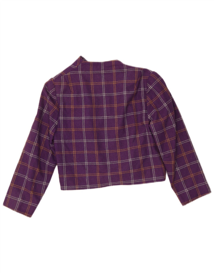 Jachetă Bolero pentru femei VINTAGE UK 10 Small Purple Check