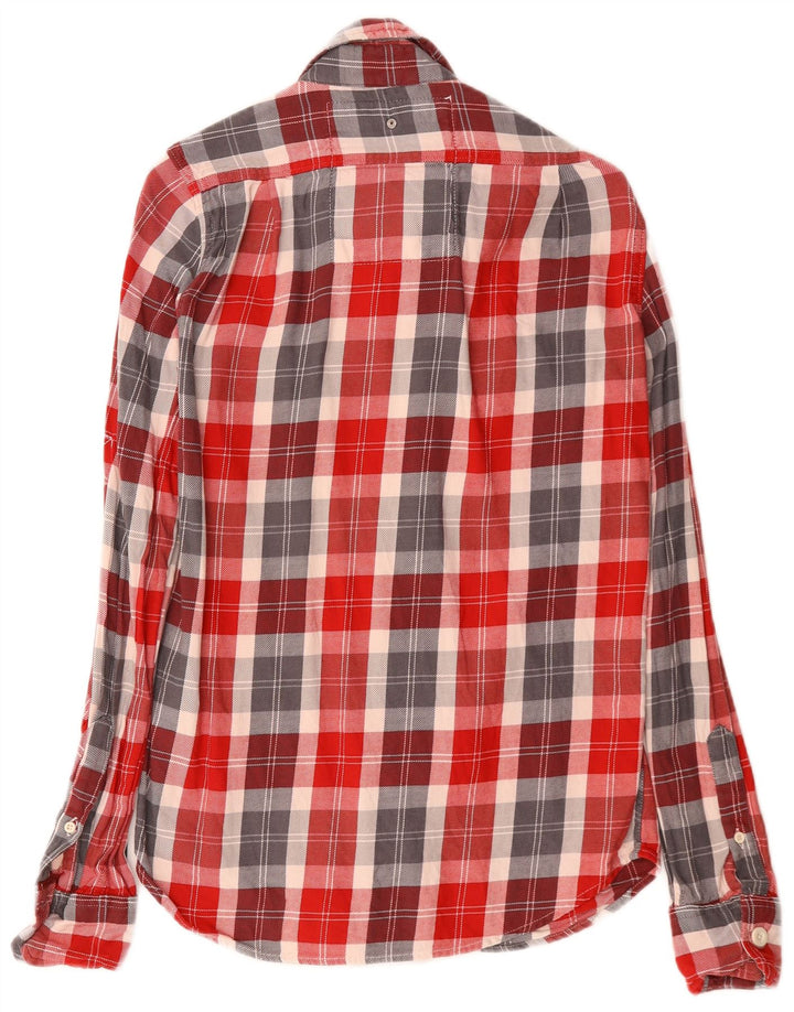 Cămașă de flanel pentru bărbați SUPERDRY, bumbac cu carouri mici, roșii