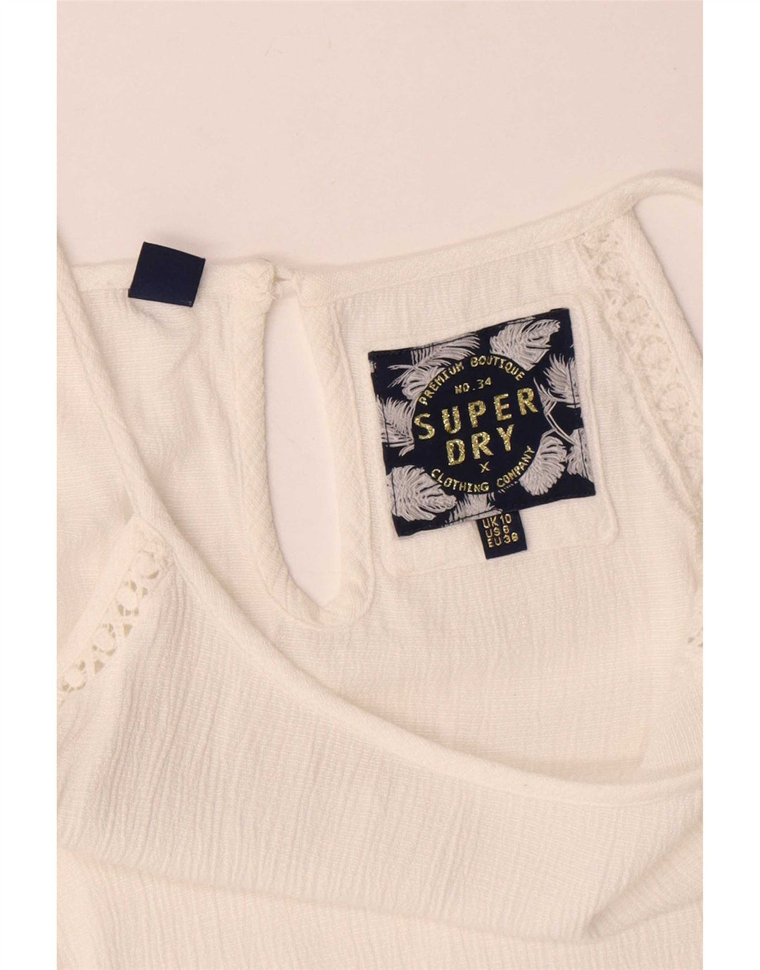 Bluză supradimensionată fără mâneci Superdry pentru femei UK 10 Small White