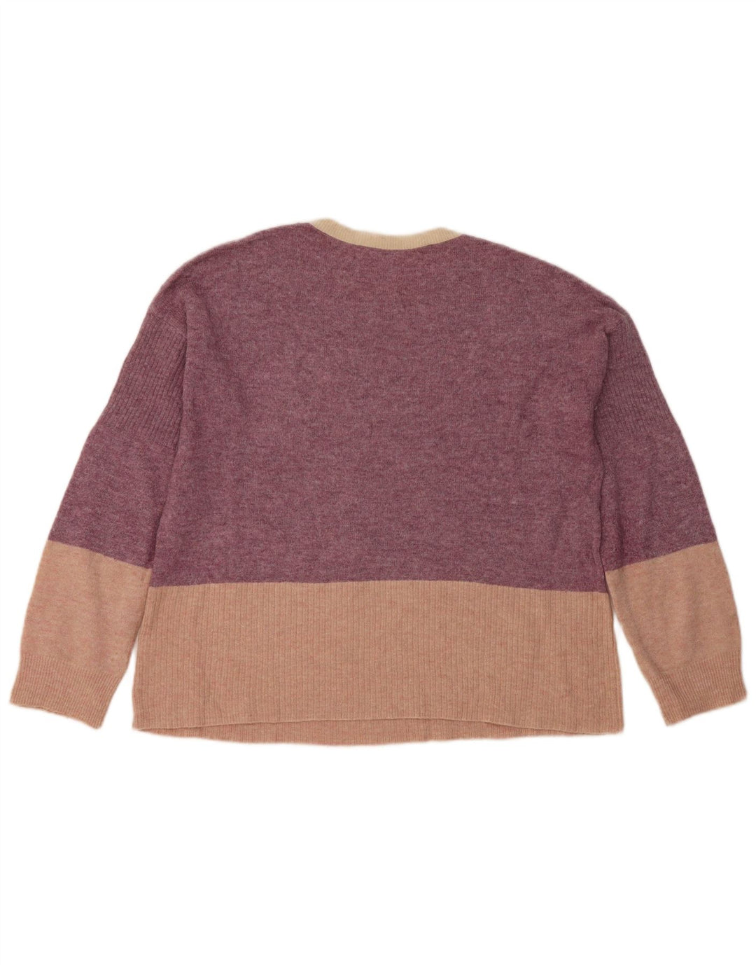 White Stuff Pulover cu decolteu rotund pentru femei UK 12 Medium Purpuri Colorblock