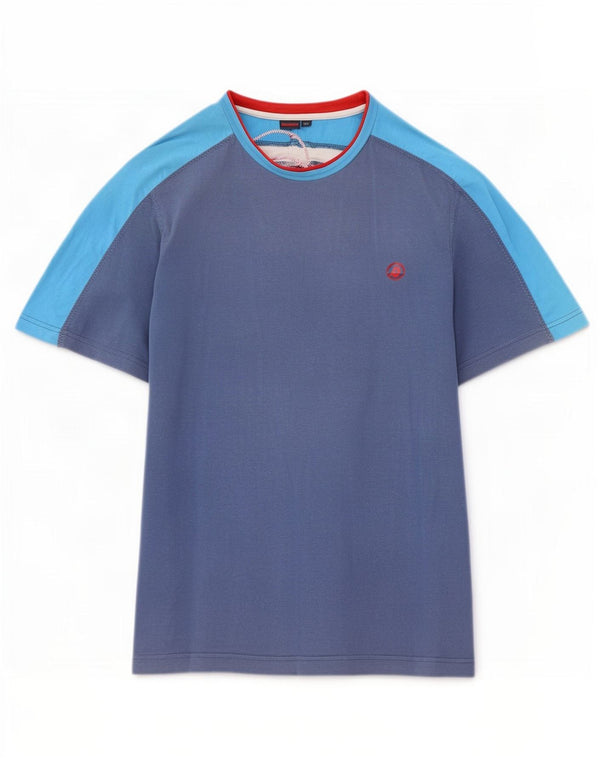 Invicta Mens T-Shirt Top Medium Blue Colourblock Cotton