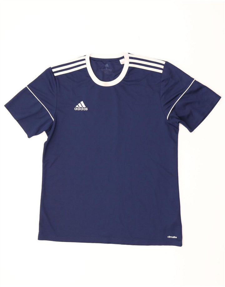 Tricou Adidas Climalite pentru bărbați Top mare, albastru bleumarin, poliester color bloc