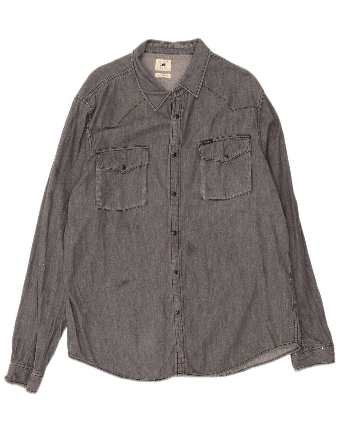 Cămașă occidentală Lee pentru bărbați, 2XL, bumbac gri
