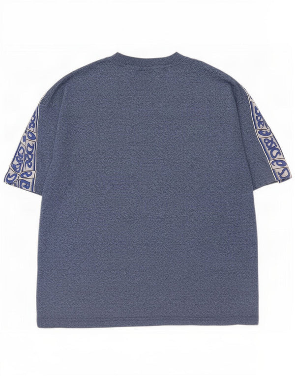 Tricou cu grafică obișnuită Asics pentru bărbați Top mare albastru Colorblock