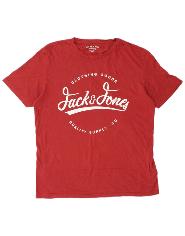 Tricou grafic Jack & Jones Slim Fit Top XL Bumbac Roșu