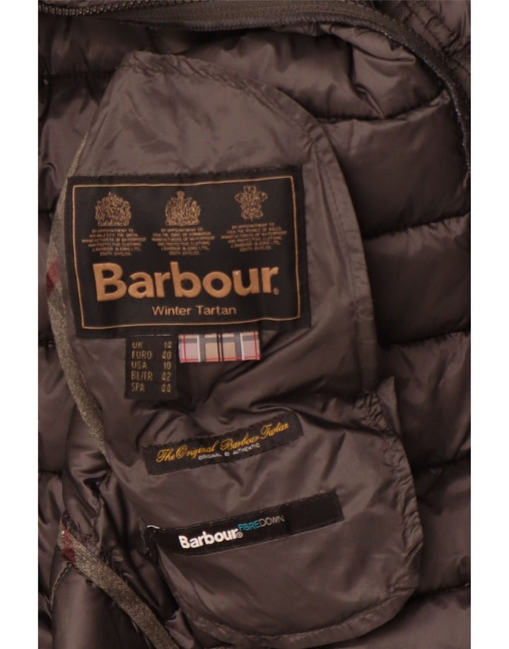 Jachetă căptușită cu tartan de iarnă Barbour UK 14, mare, gri iarnă