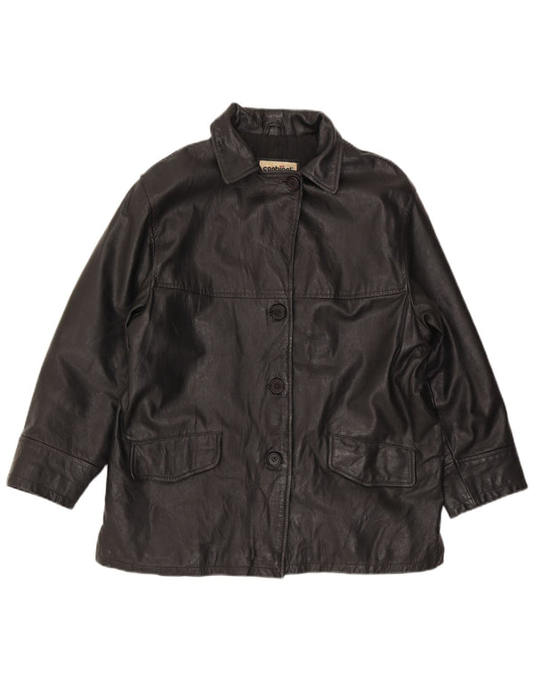 Jachetă de piele supradimensionată pentru femei Conbipel IT 44 Medium Black Leather