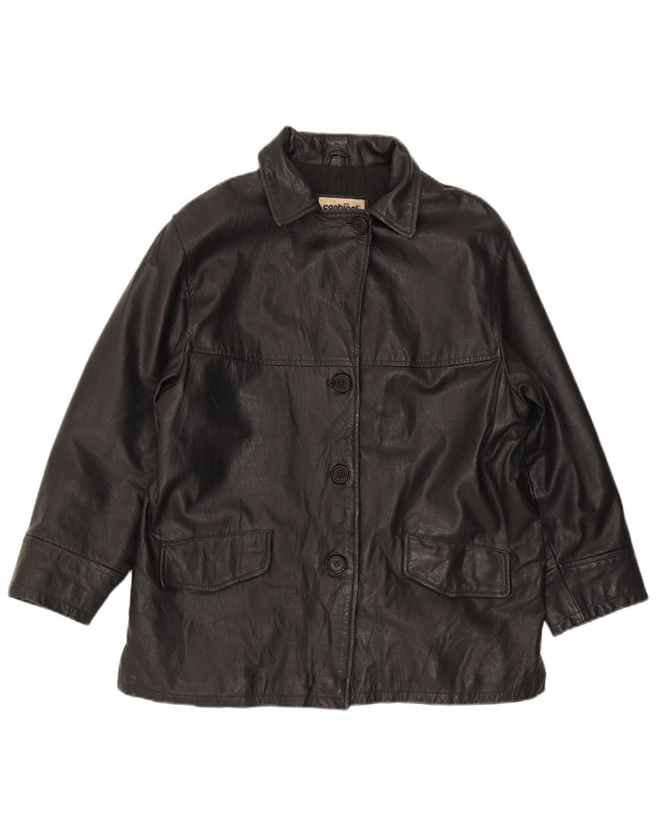 Jachetă de piele supradimensionată pentru femei Conbipel IT 44 Medium Black Leather