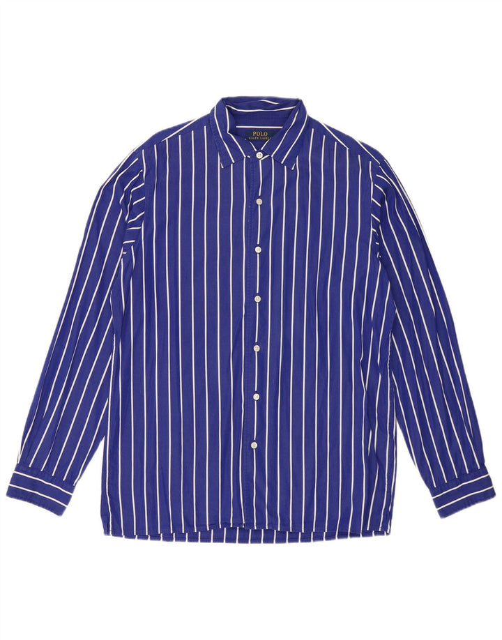 Cămașă Polo Ralph Lauren pentru bărbați, bumbac cu dungi albastre medii