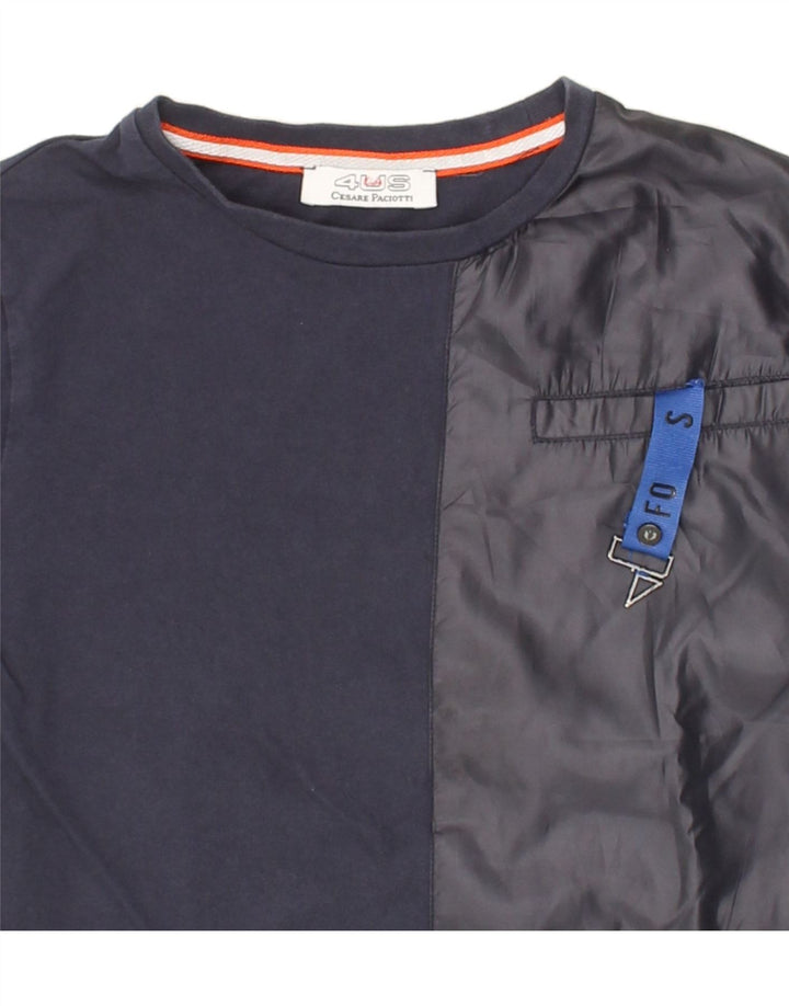 CESARE PACIOTTI Boys Graphic Top Long Sleeve 6-7 Years Navy Blue Vintage Cesare Paciotti and Second-Hand Cesare Paciotti from Messina Hembry 