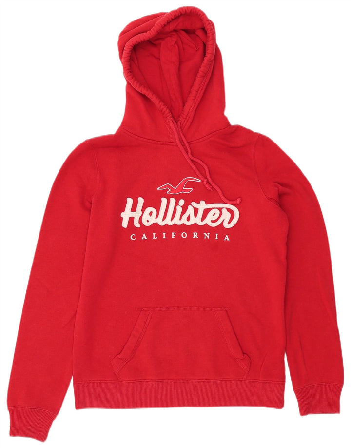 Pulover cu glugă cu grafic pentru femei HOLLISTER UK 10 Bumbac roșu mic