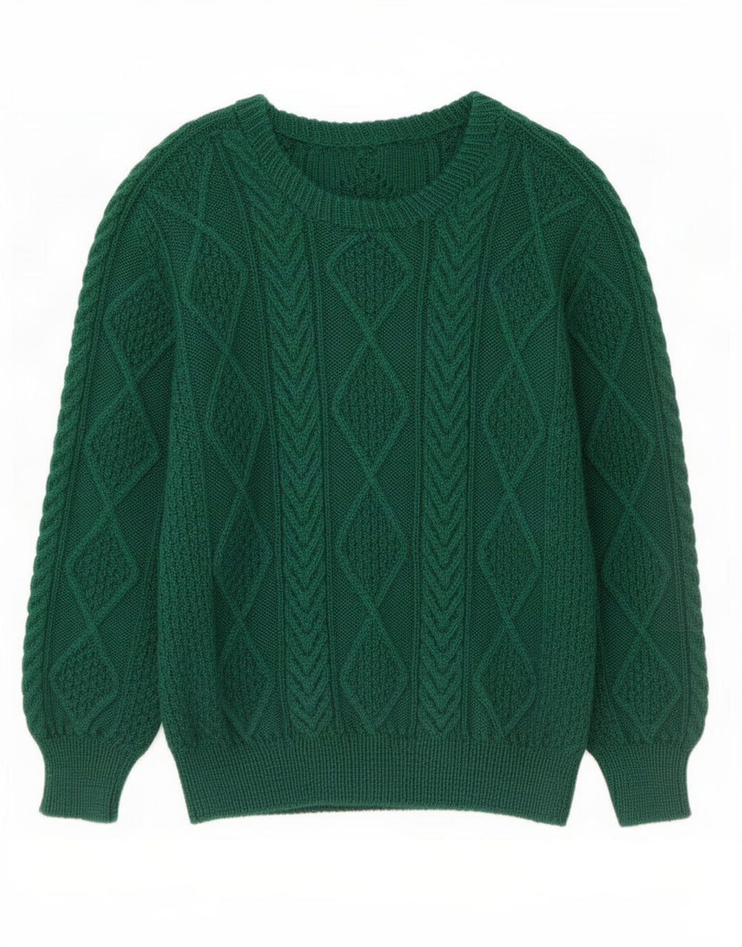 Pulover vintage pentru bărbați cu gâtul turnat verde mediu