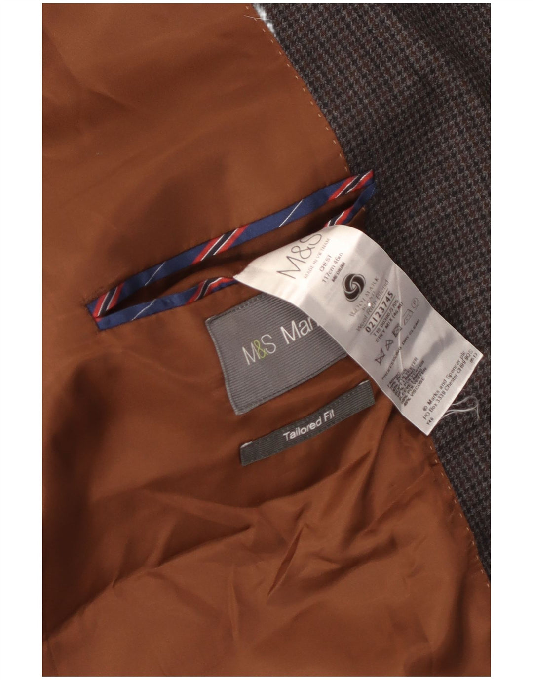 Jachetă pentru bărbați Marks & Spencer Tailored Fit UK 46 3XL Gri Houndstooth