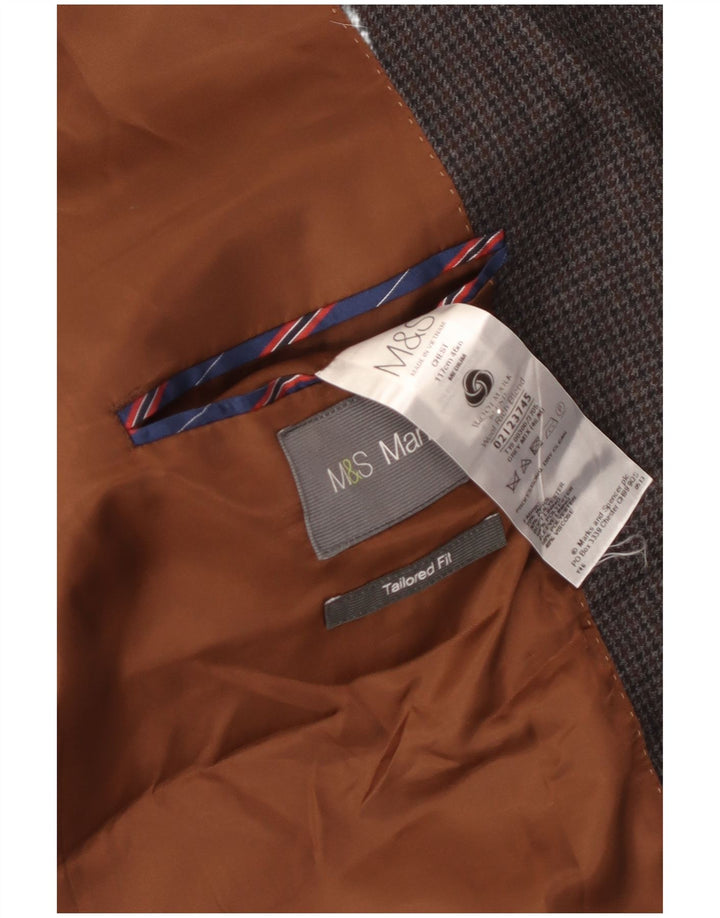 Jachetă pentru bărbați Marks & Spencer Tailored Fit UK 46 3XL Gri Houndstooth