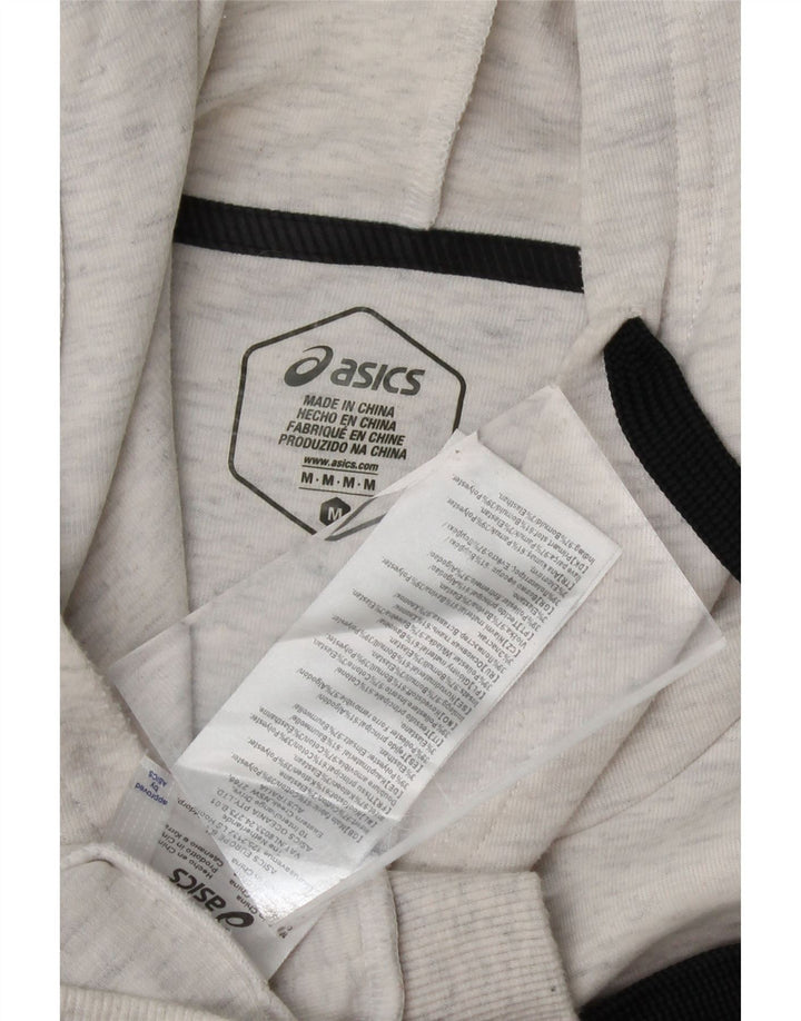 ASICS Mens Hoodie Jumper Medium Grey Striped Cotton Vintage Asics and Second-Hand Asics from Messina Hembry 