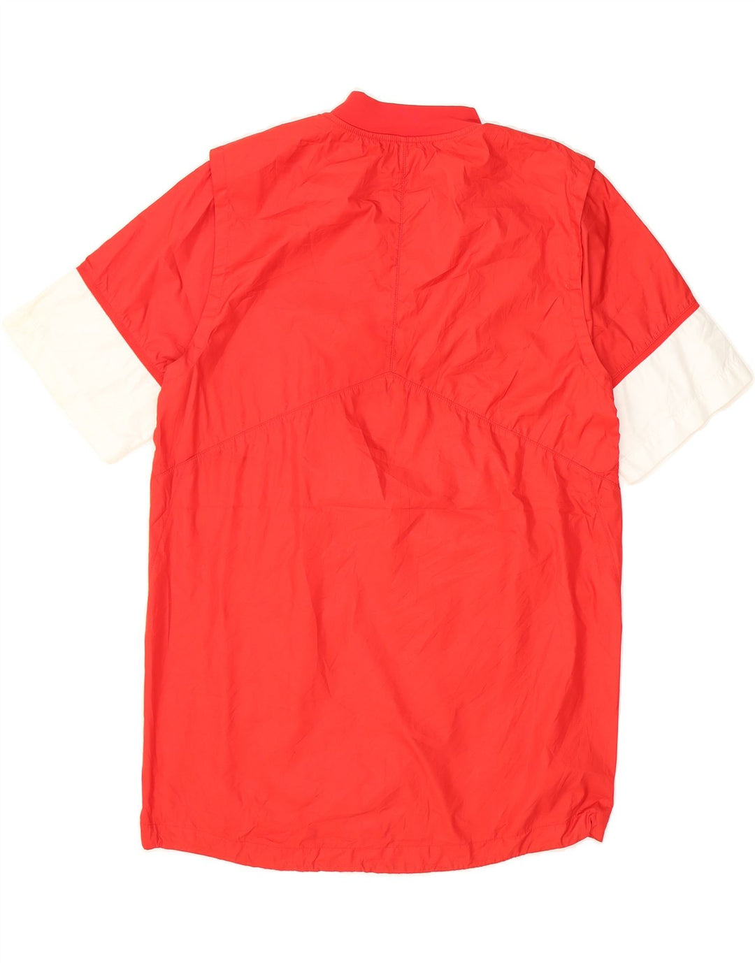 NIKE Mens Zip Neck T-Shirt Top Medium Red Colourblock Polyester Vintage Nike and Second-Hand Nike from Messina Hembry 