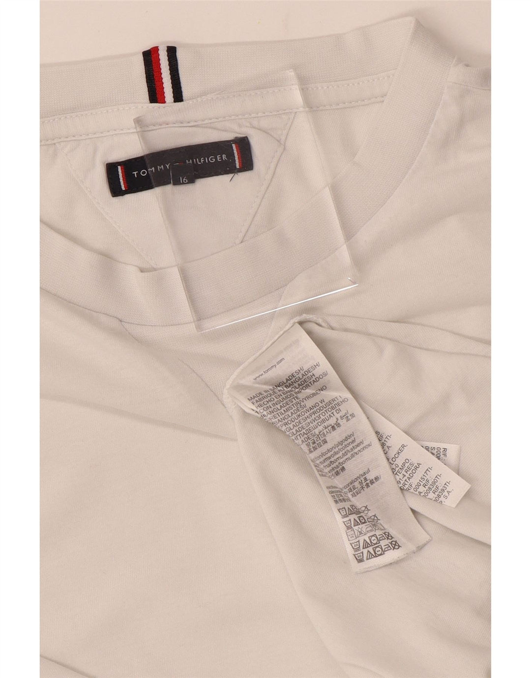 TOMMY HILFIGER Tricou pentru băieți Top 15-16 ani din bumbac alb