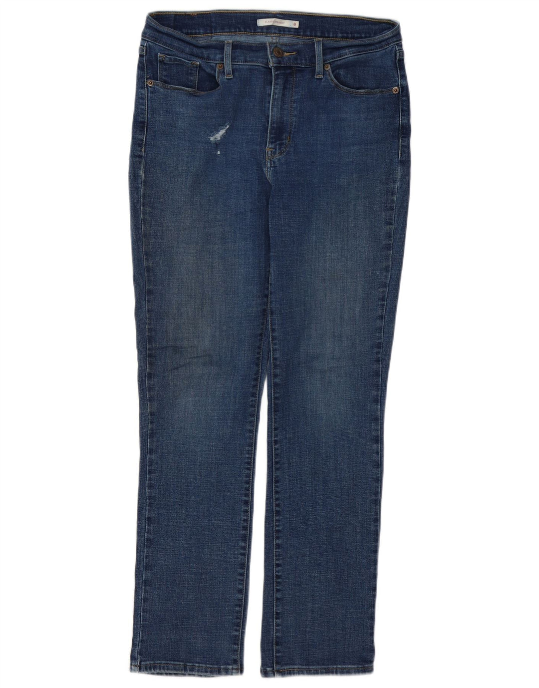 Blugi drepți distressed clasici Levi's pentru femei US 8 Medium W28 L29 Blue