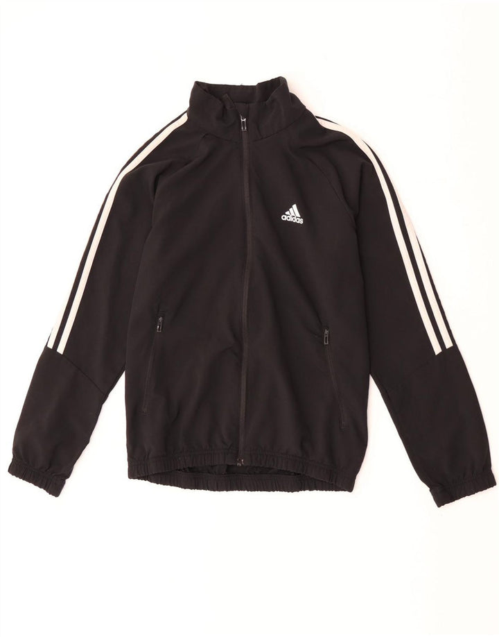 Jachetă Adidas Aeroready pentru trening pentru băieți 11-12 ani, poliester negru