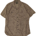 Cămașă pentru bărbați cu model abstract Eddie Bauer, cu potrivire clasică, mare, bej, bumbac