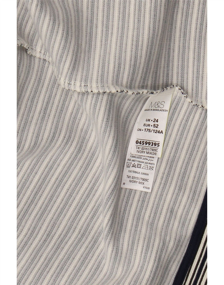 Jachetă pentru femei Marks & Spencer Open Blazer UK 24 4XL Bleumarin cu dungi
