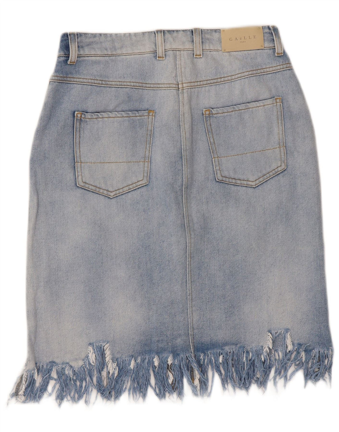 Fusta de denim cu grafica Gaelle pentru femei W27, bumbac albastru mic