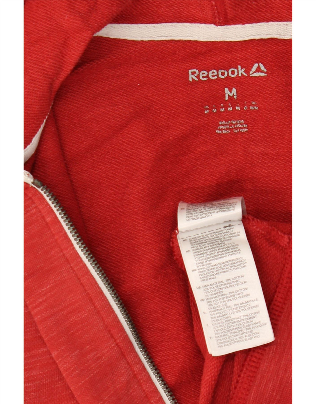 Pulover Reebok pentru bărbați Graphic Zip, bumbac roșu mediu