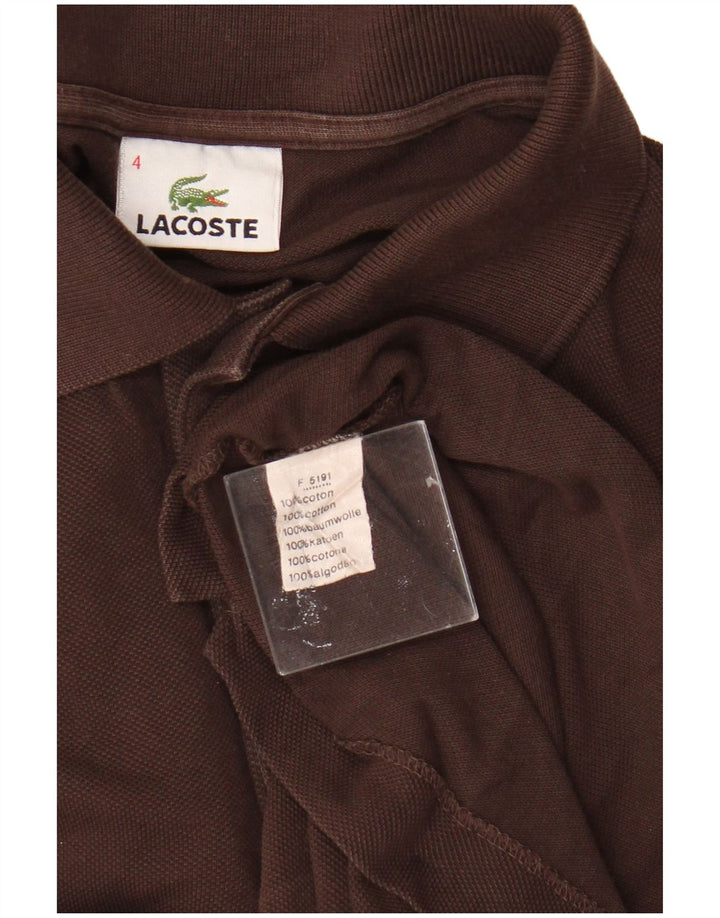 Tricou polo Lacoste pentru bărbați, mărimea 4, bumbac maro mediu