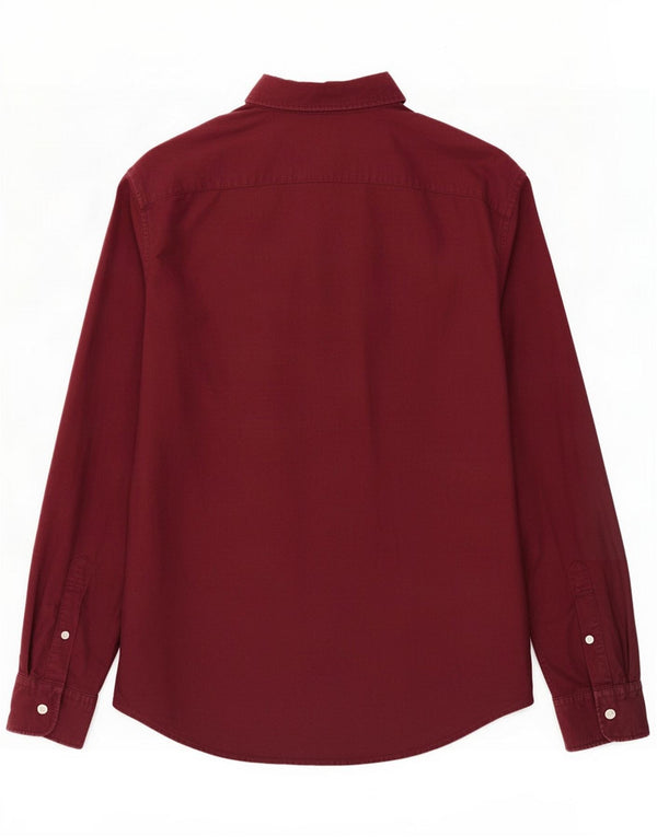 Camasă pentru bărbați American Eagle slim fit Bumbac burgundy mare