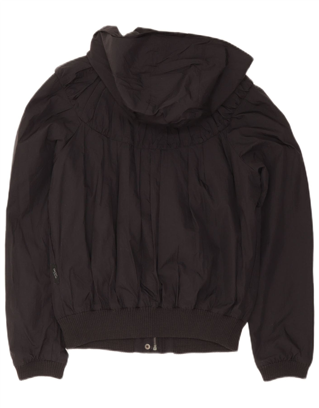 Dkny jachetă bomber cu glugă pentru femei UK 14, nailon mediu negru