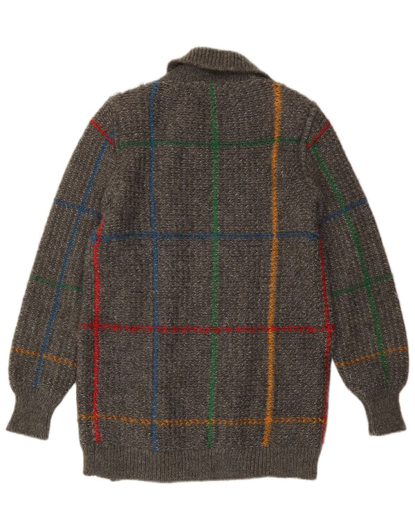 Pulover cardigan pentru femei Iceberg IT 42 Lână cu carouri gri mediu