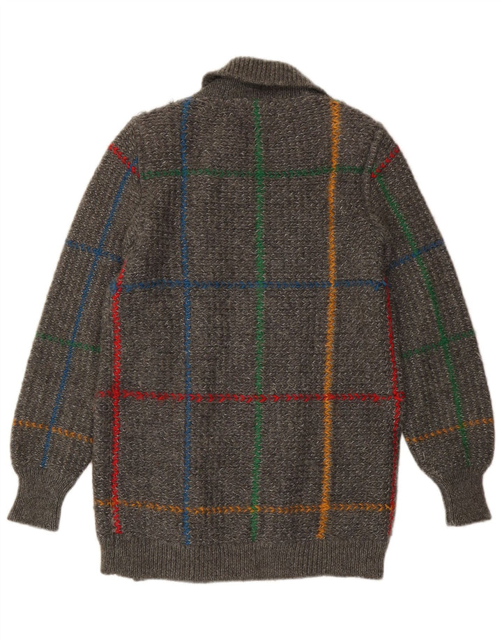 Pulover cardigan pentru femei Iceberg IT 42 Lână cu carouri gri mediu