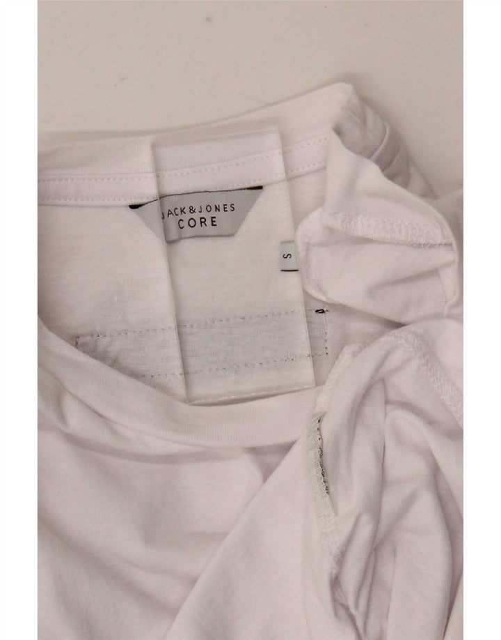 Jack & Jones Tricou cu mânecă lungă pentru bărbați, alb mic